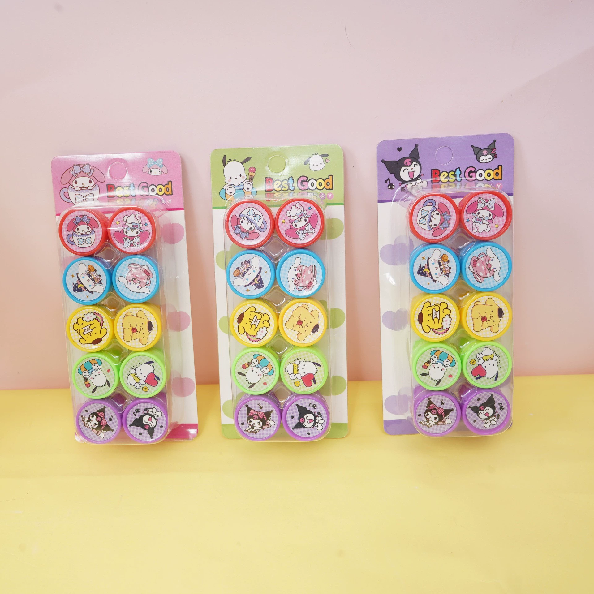 Новый набор печатей Sanrio с героями мультфильмов, 10 шт., милый подарок для детского сада, подарок на день защиты детей