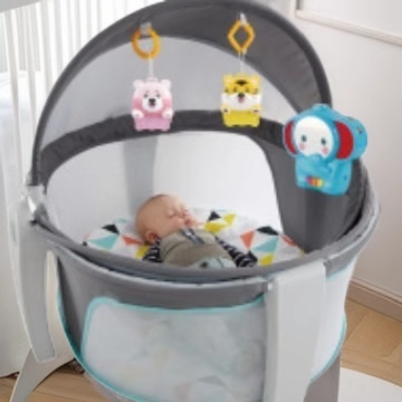 Cross-Border Baby Rocking Bed, Soothing Cradle Bed, Round Cradle Rocking Chair, Coaxing Baby to Sleep Artifact, Round Rocking Chair