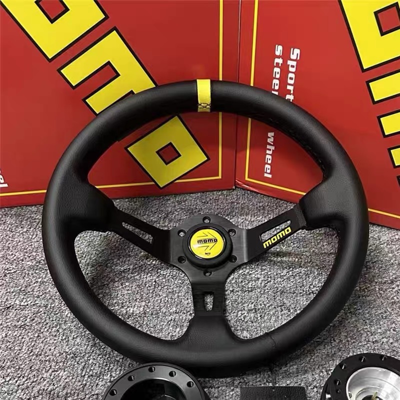 Cross-border direct sales of car modification MOMO steering wheel 14 inch 340mm personalized racing drift deep concave steering wheel