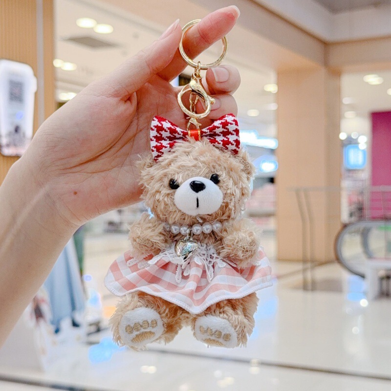 かわいいバラのペンダントのぬいぐるみの服のリボンのバラのキーホルダーのウェディングドレスのかわいいバッグのペンダントの人形|undefined