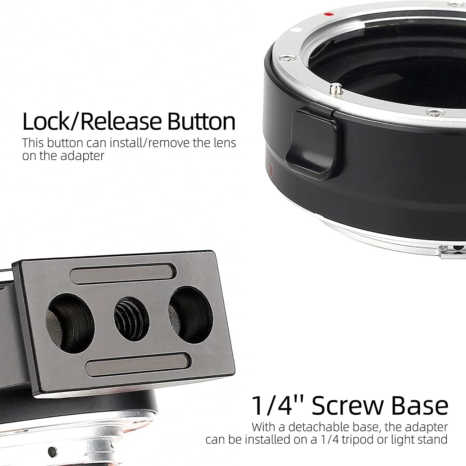 Equipo fotográfico automático anillo adaptador electrónico anillo de lente EF-EOSR EF-EOSM EF-NEX GFX FX