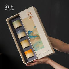 旧中国式グラデーション陶磁器高級感工夫茶器単品茗主人杯礼箱活動お土産
