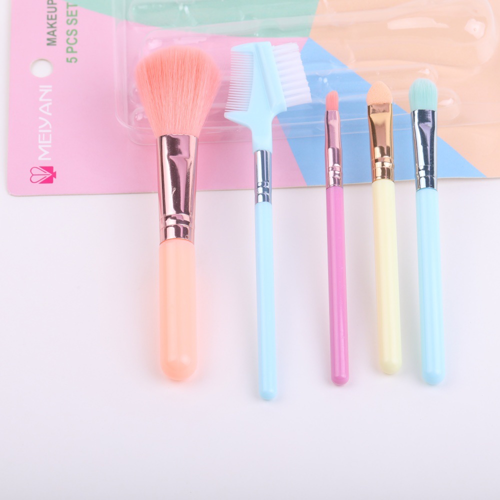 5-piece makeup brush set, eyeshadow brush, lip brush, blush brush, powder brush wholesale, concealer brush, beauty tool, multifunctional