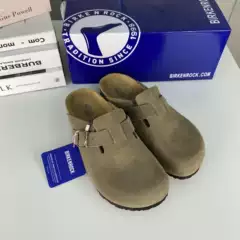 Genuine Leather Birkenstock Shoes 2026 Thick Sole Cork Versatile Slip-On Shoes for Men and Women Outdoor Wear