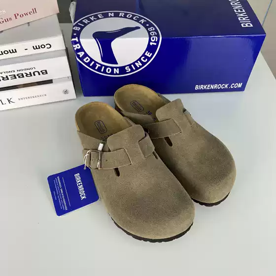 Genuine Leather Birkenstock Shoes 2026 Thick Sole Cork Versatile Slip-On Shoes for Men and Women Outdoor Wear