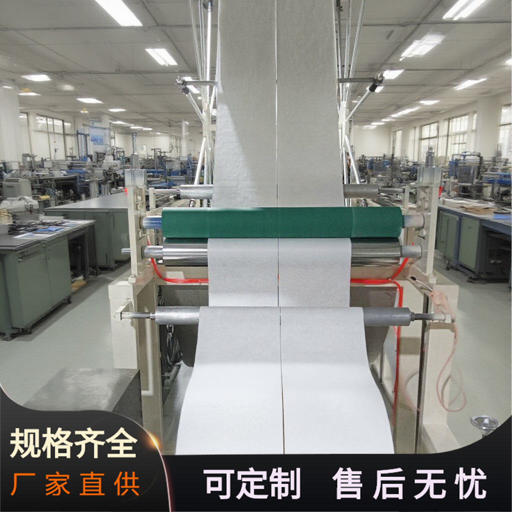 供应无纺布大风车卷布机带切刀一次性擦脚布滚轮断布机器全自动