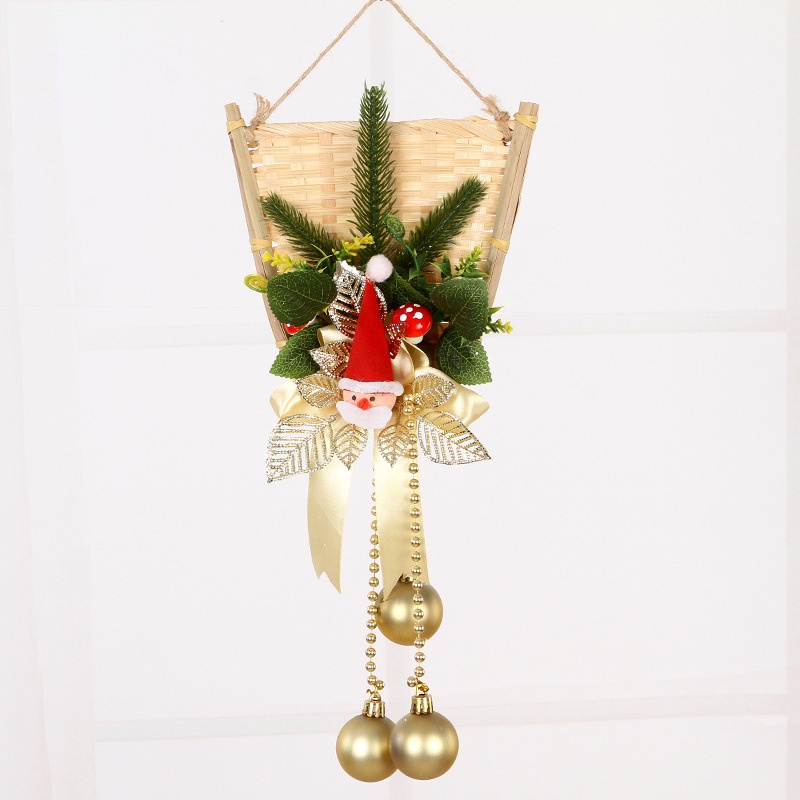 Yeni Ev Mini Ağaç Kolye Simülasyonu Noel Çelengi 40cm Kapı Askısı Dekorasyonu_voghion.com