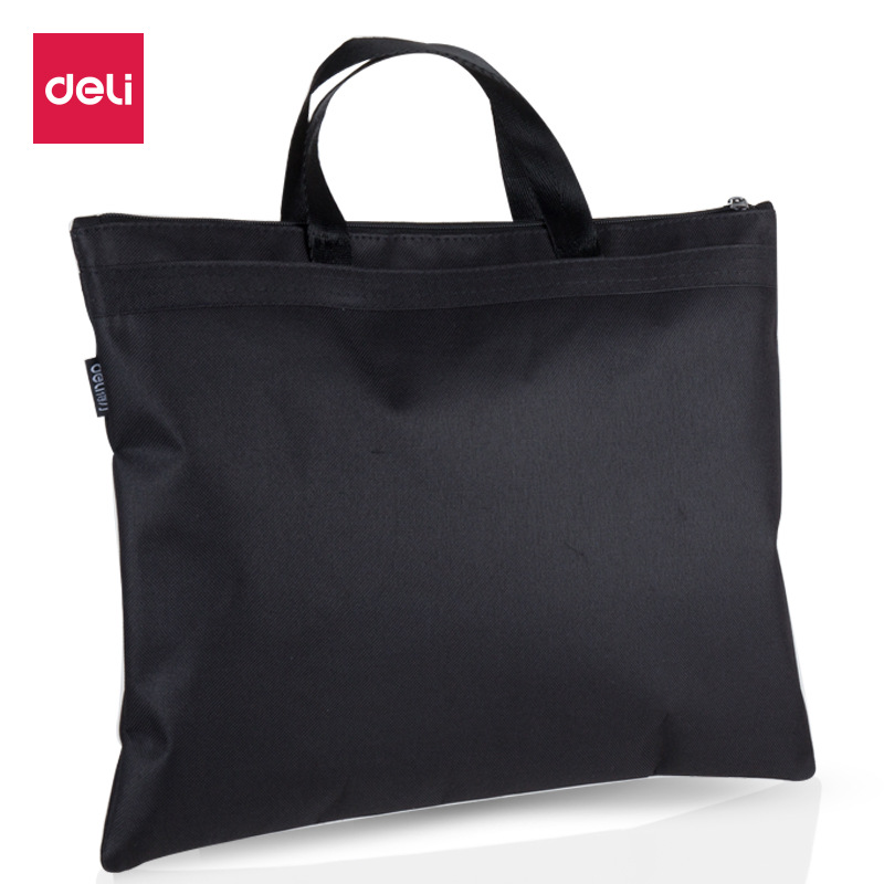 Deli 5840 Briefcase Portable Double-Layer Storage Bag Large Capacity Document Bag Zipper Bag Business Bag Wholesale