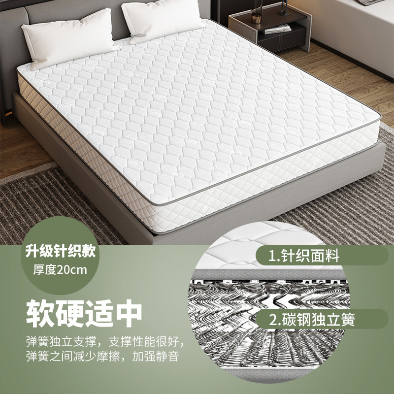 席梦思床垫软硬两用20cm厚1.8米1.5m家用宿舍经济型独立弹簧床垫|undefined