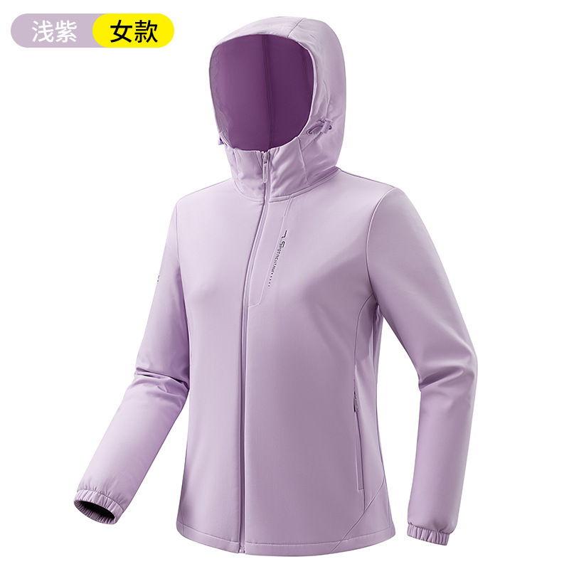 Cross-Border Soft Shell Jackets for Men and Women, Outdoor Windproof and Waterproof Mountaineering Jackets, Hooded Casual Autumn Jackets for Couples