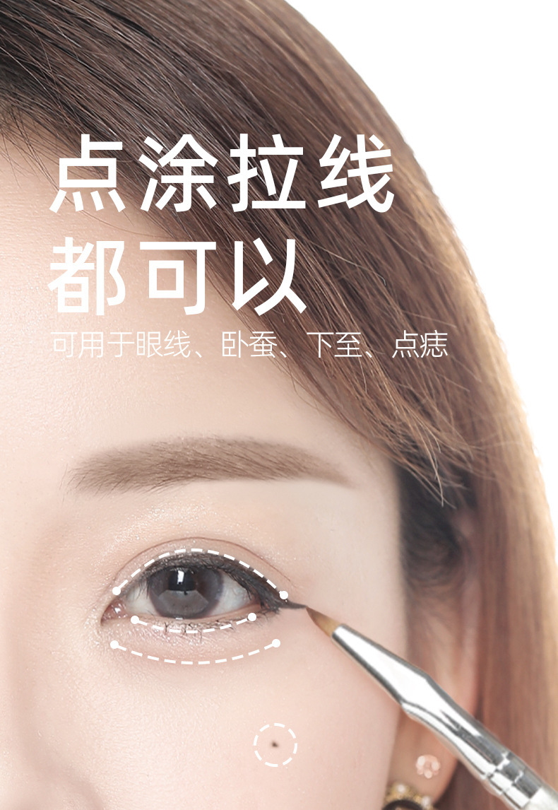 This is the same style of Guo Xiaoniu's corner-folded eyeliner brush, which is used for fine painting of the eye details from the lower eyelid to the tear trough. It is specially designed for makeup Application Scenario