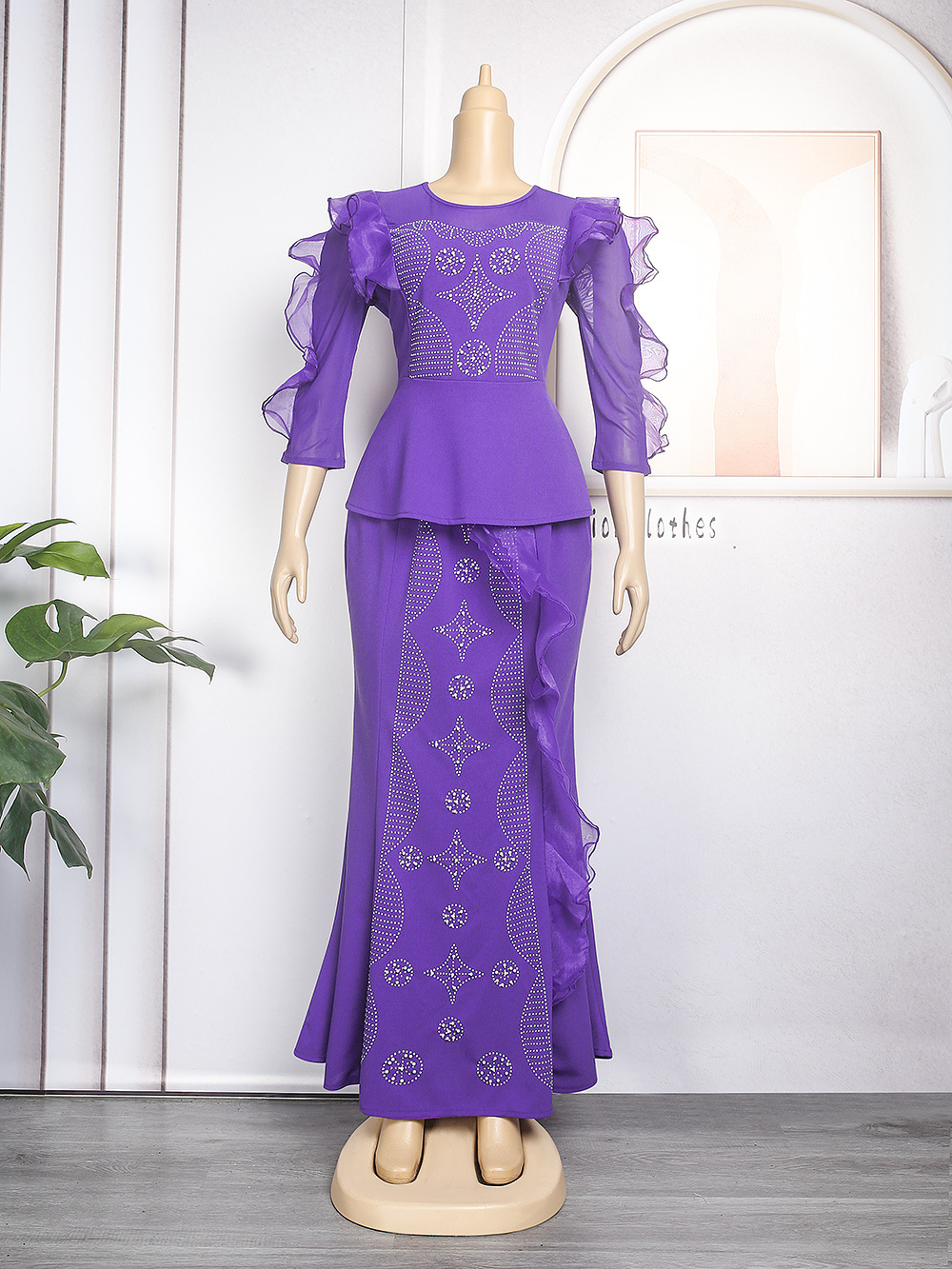 Vêtements pour femmes vêtements privés célébrité robe slim deux pièces haut jupe_voghion.com