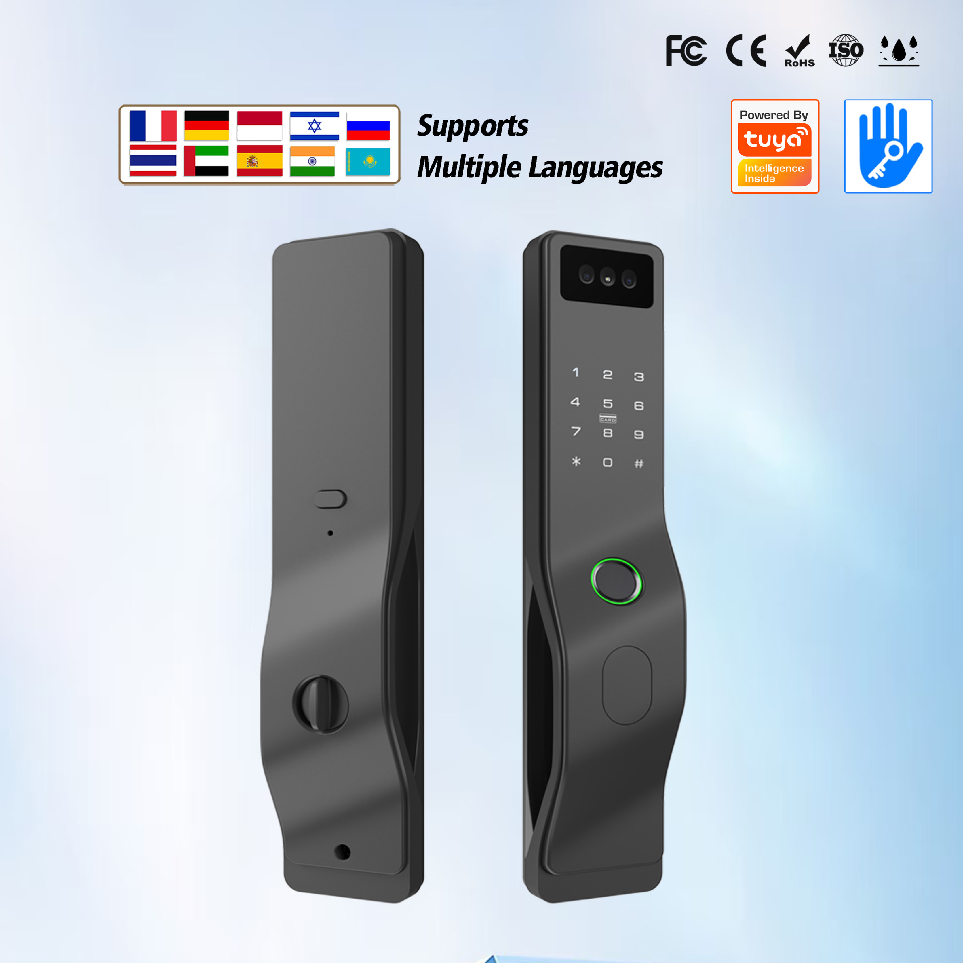 智能锁涂鸦WiFi掌静脉带监控对讲房间锁卧室门人脸猫眼锁电子锁