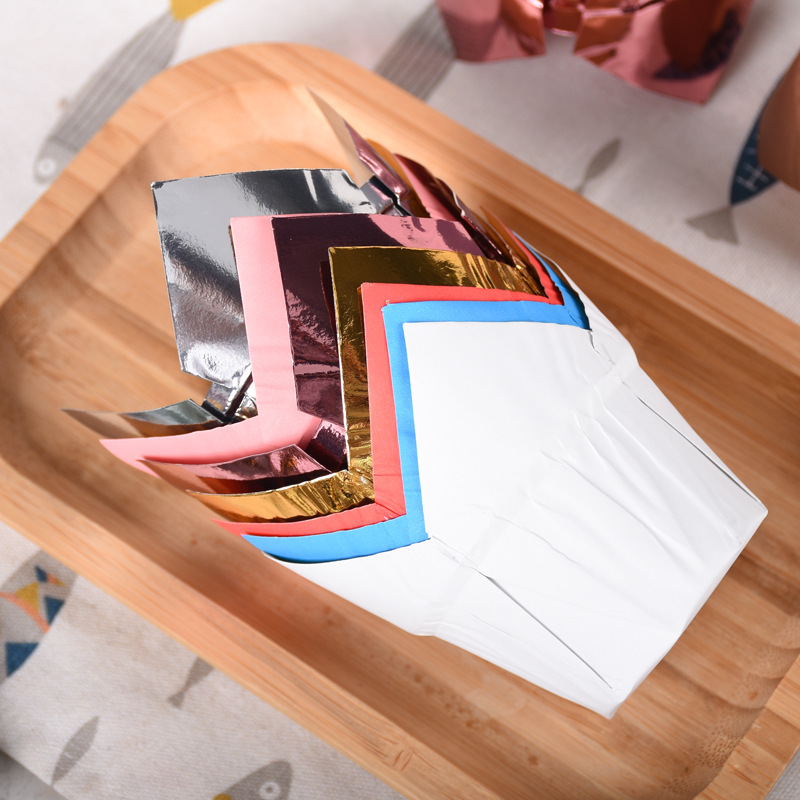 Pooh hornear Golden Silver Tulip sombrero de papel Taza llama taza muffin cake papel a prueba de aceite Nueva taza de muffin