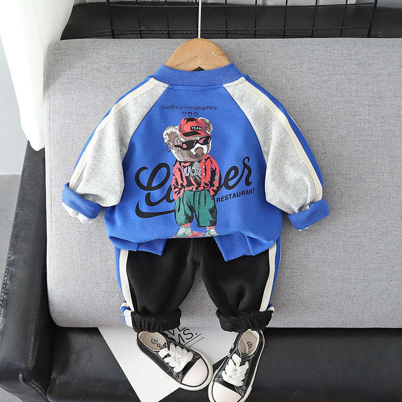 Jungen Cartoon 2022 neuer Baby-Baseballanzug Kinder Herbst zweiteiliges Set_voghion.com