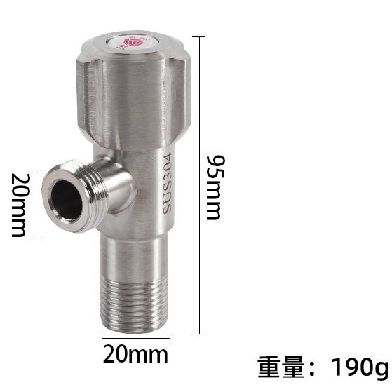 Válvula de ángulo colección completa 304 Acero inoxidable cobre triángulo caliente y fría interruptor de tres vías calentador de agua del inodoro válvula de entrada válvula de parada