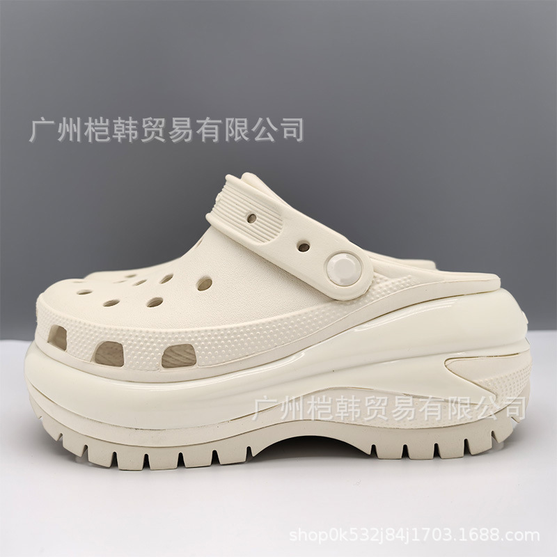 Cross Light Wheel Clogs Women's Thick-Soled Heightening Sandals Non-Slip Toe-Toe Slippers for Summer Outer Wear