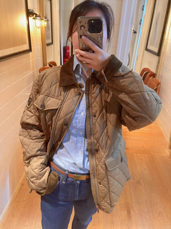 新五色RL拉夫小马经典老钱风工装菱格复古棉服夹克外套男女款防风|undefined