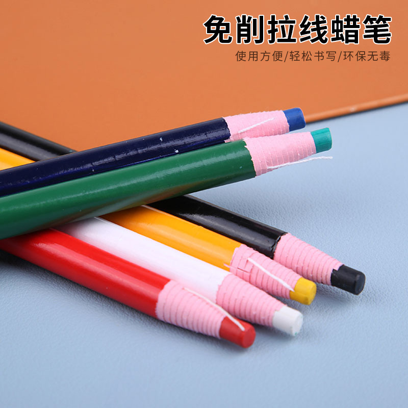 STANDARD南韩拉线蜡笔8000白色红拉线笔 免削卷纸 手撕拖线笔点位