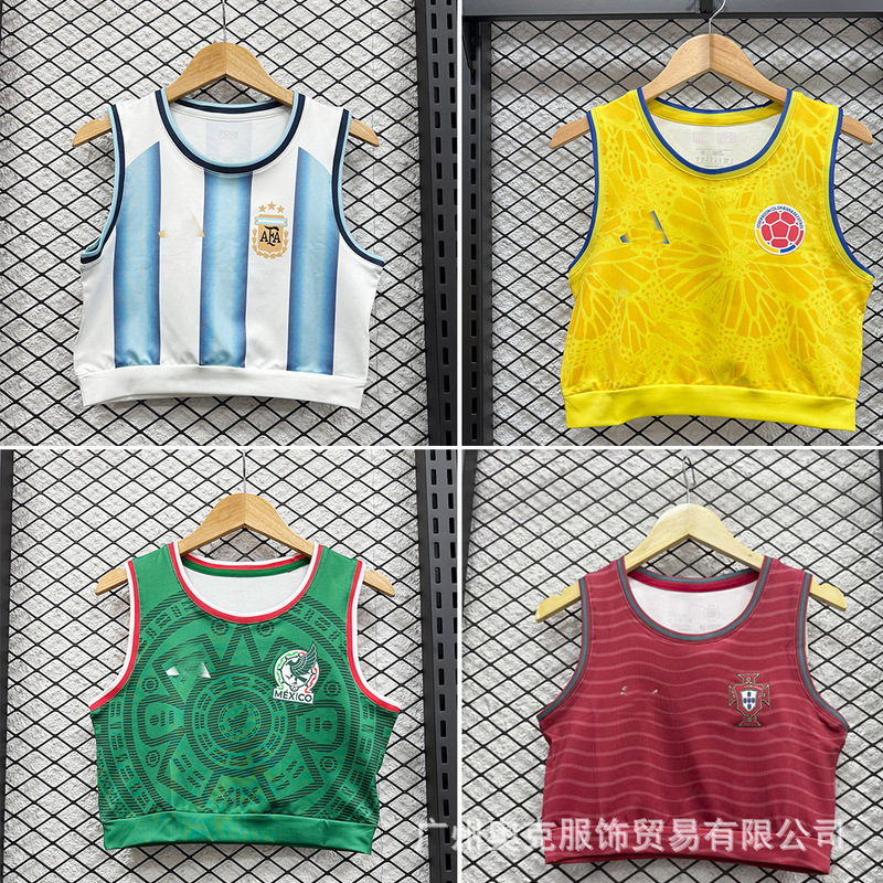 New 26 World Cup Football Jerseys for Women, Brazil, Argentina, Mexico, England, Germany, France Cross-Border Jerseys