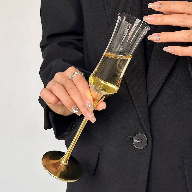 Taza de champán de alto valor de cintura, taza de burbujas de vidrio de cristal, taza de vino tinto espumante, regalo de boda