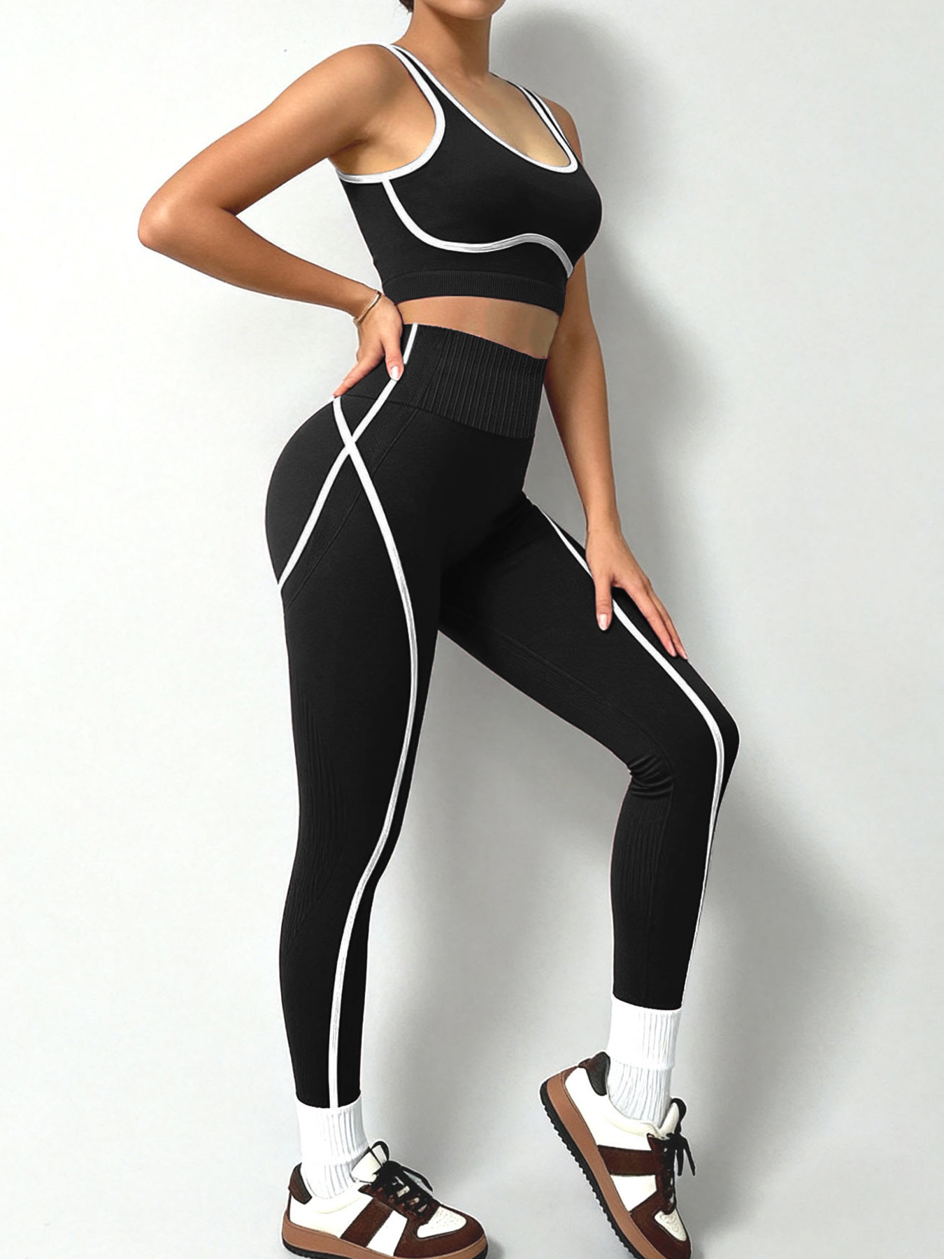 Dames sportset yoga legging push-up sneldrogend fitnesspak_voghion.com