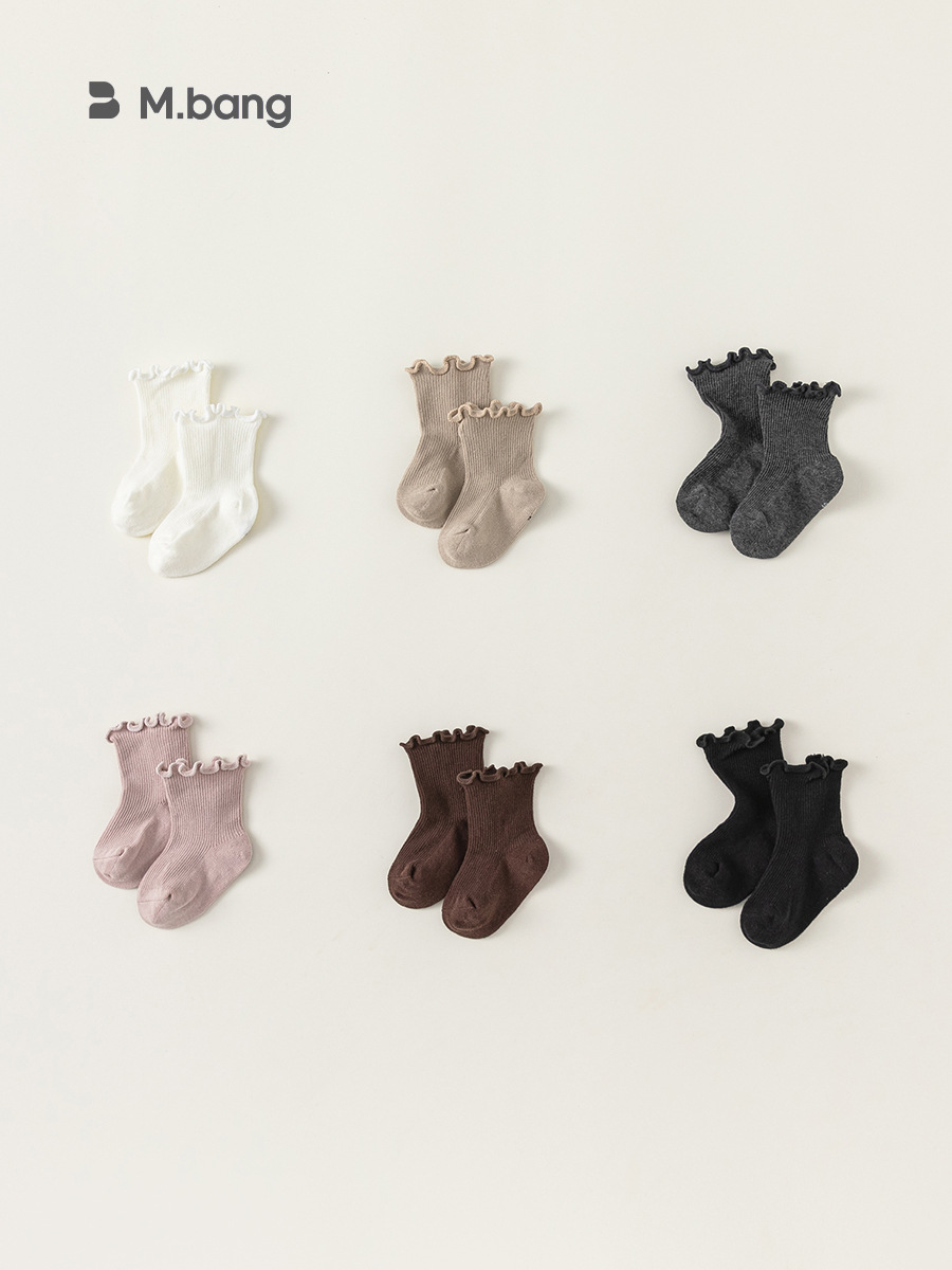 Youbao Ropa para Niños, Nueva Colección Primavera/Verano, Calcetines Cortos para Niños, Calcetines con Volantes Multicolor para Niñas, Calcetines Versátiles hasta la Pantorrilla para Bebés