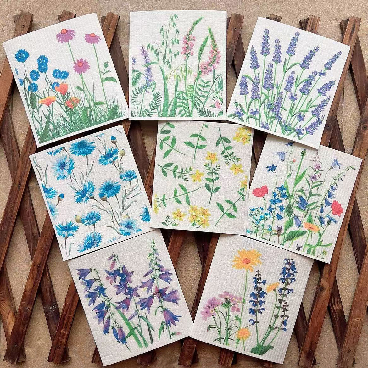 Toallas suecas alemanas dm toallas absorbentes de agua sin aceite eco pulpa de algodón impresa toallas de cocina