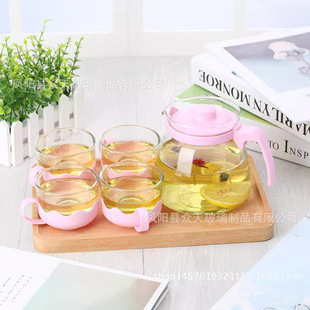 Custom Flower Teapot Wholesale Complete Kung Fu Teapot Teapot Glass Tea Set Heat Resistant Glass Pot Convenient Tea Maker