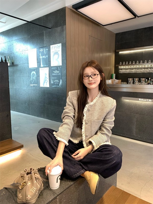 2025年秋季法式小香风粗花呢短外套女流苏边气质百搭高级感上衣女|undefined