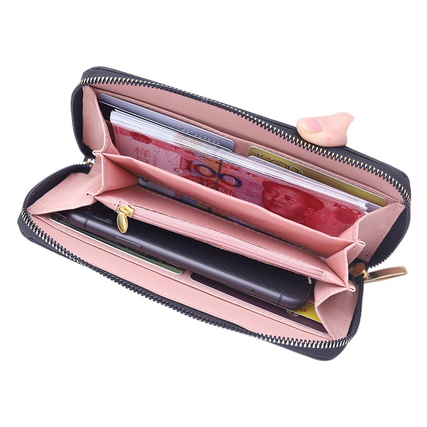 New Wallet Women's Long Simple Fashion Zipper Bag Can Hold Mobile Phone Clutch Bag Mother Bag Large Capacity Wallet