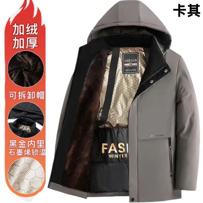 中老年商务男士保暖石墨烯派克服加绒加厚不透风棉袄厂家货源|undefined