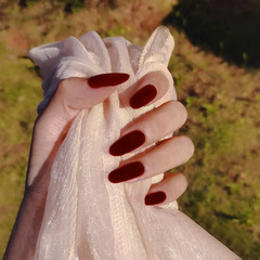 X198 Nail Art Sticker Nail Tabs Disposable Nail Art Sand Alcohol Red Medium-Long Nail Sticker