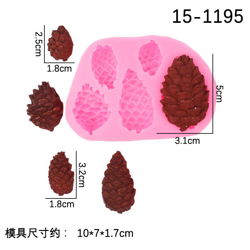 Fondant molde de silicona ritmo seco forma tamaño Pino cono cake decoración simulación Mori Pino Torre Navidad decoración molde