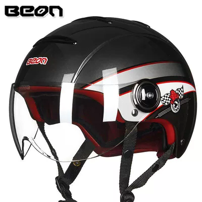Certified, National Standard, Summer, Motosiklet dəbilqələri - s-bright-metal-black-red-flower-b105