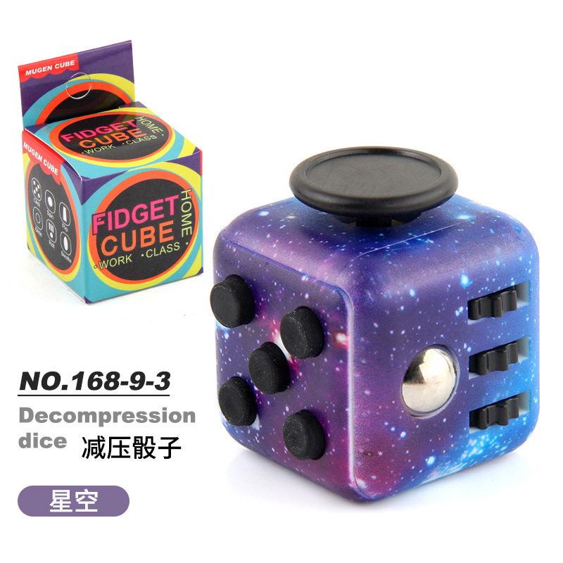 新奇特減圧神器指発散解圧uv印無限サイコロ星空色ルービックキューブサイコロ玩具|undefined