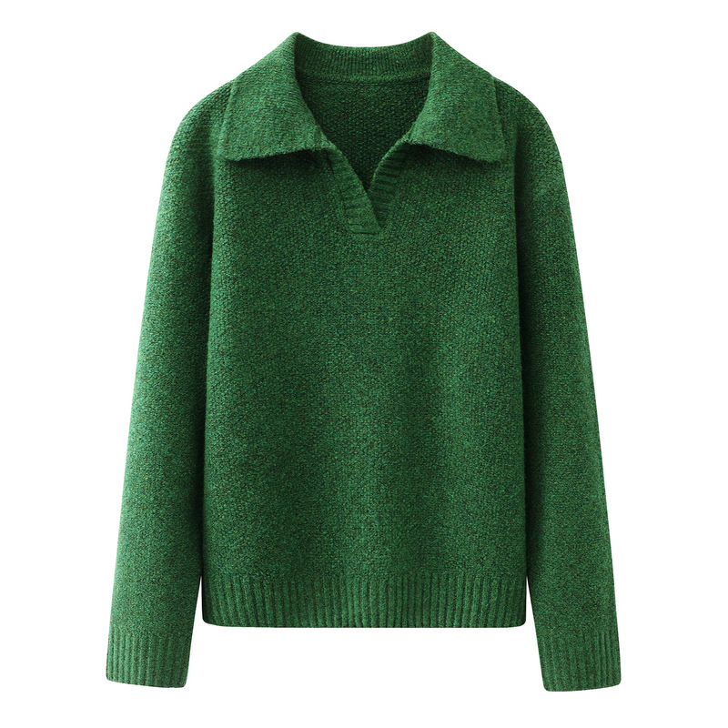 2025 New Winter Lapel Knitwear Loose Pullover Knitwear Casual Women E404S020Hm00