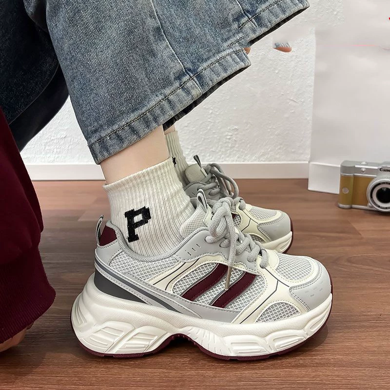 Summer thin breathable shoes, high baby rocker platform, sports casual footwear for leisure