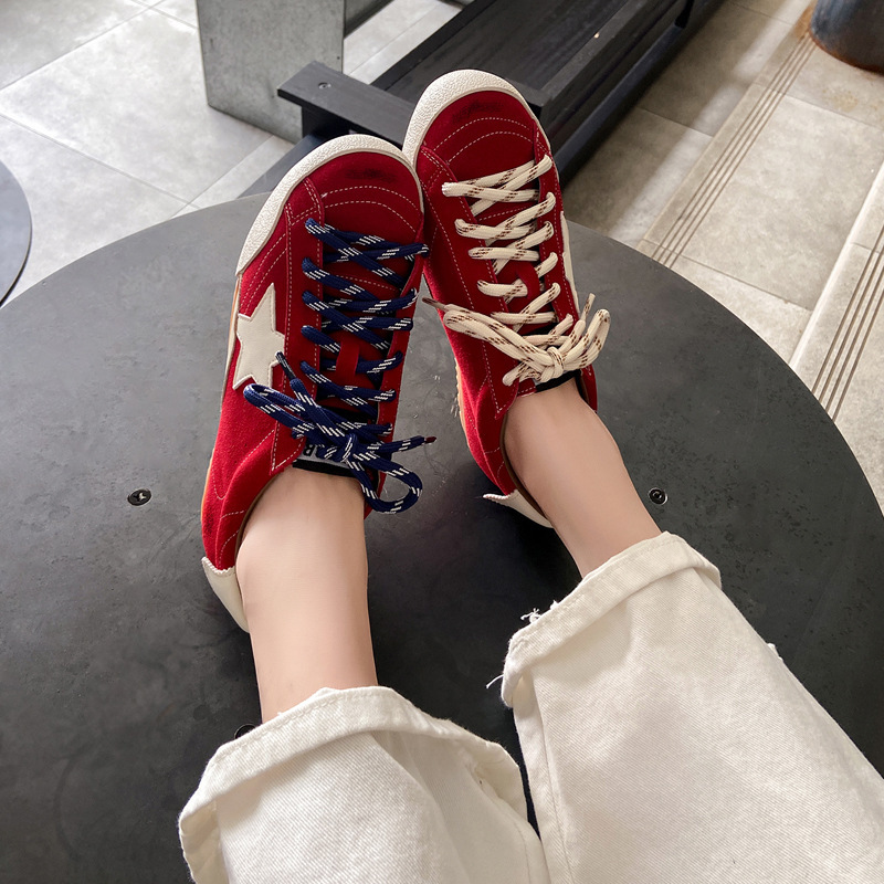 Genuine Leather Retro Moral Training Shoes for Women 2025 New Versatile Old Dirty Shoes Lace-Up Flats Casual Sports Sneakers for Women