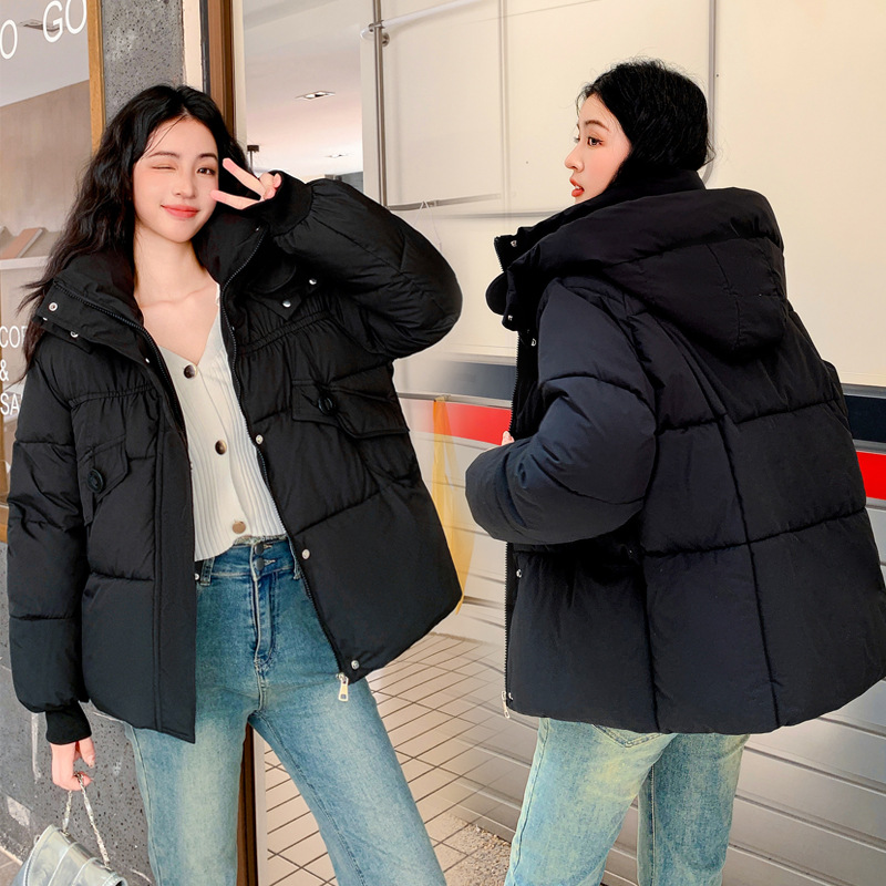 Ropa de pan corta de algodón coreano mujer pequeña gorra de calentamiento casual versátil de algodón mujer chaqueta de invierno image 2