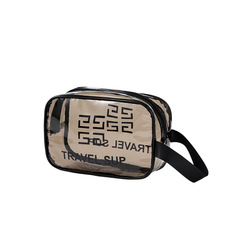 PVC雙層乾濕分離洗漱包便攜式大容量簡約旅行洗澡洗漱套裝收納包