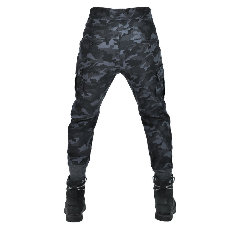 Pantalones de montar motocicleta casual motocicleta kevlar resistente a la caída a prueba de viento jeans hilo corsé pantalones pie camuflaje overoles