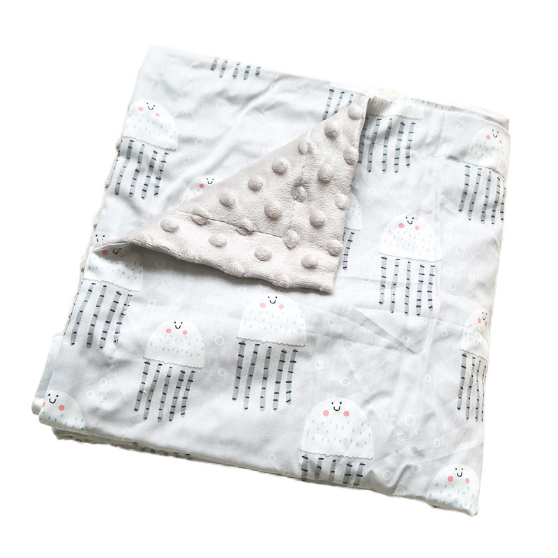 Manta de gorro de bebé de algodón de sarga de doble capa manta de bebé manta de gorro calmante para niños manta de colcha