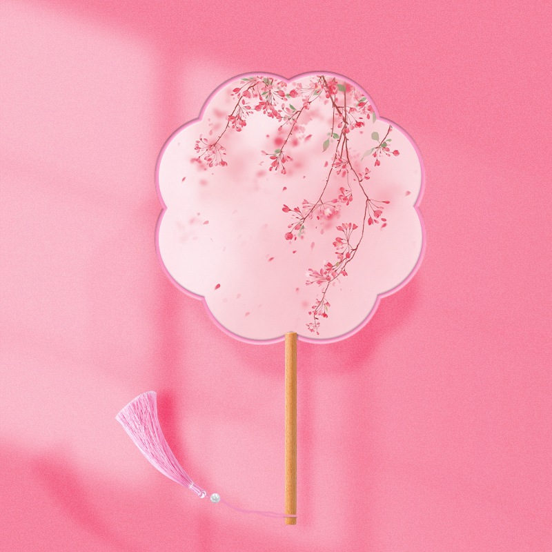 Fan de grupo de verano de estilo chino Han ropa de danza fan de estilo antiguo cheongsam ropa antiguo niños pequeños ventiladores redondos niñas ventiladores de bordilla