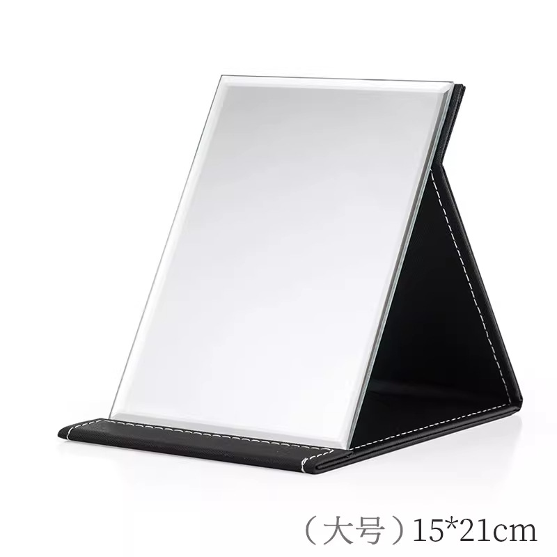 Espejo plegable, espejo de maquillaje para colocar en la mesa, espejo de tocador de escritorio para dormitorio de estudiantes, espejo portátil con tapa abatible.