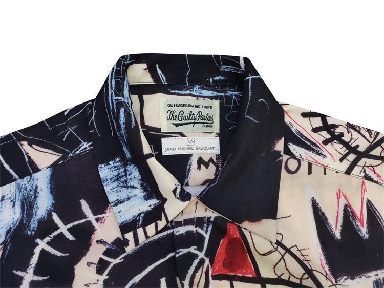 Camicia casual uomo basquiat heaven tokyo a maniche lunghe_voghion.com