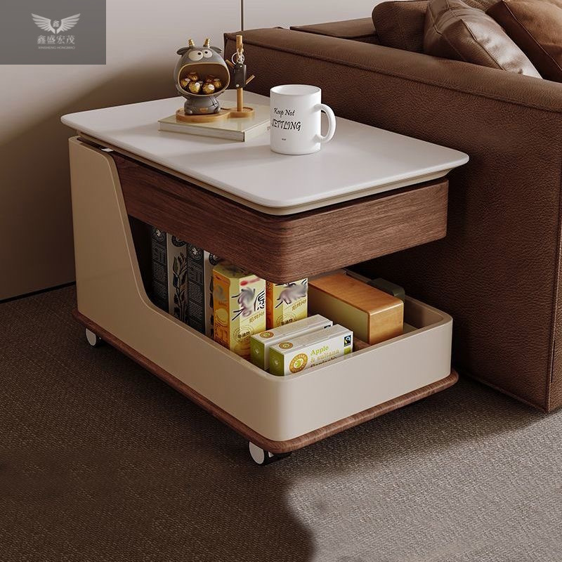 mesa de té móvil multifuncional sofá elevación giratoria mesa pequeña carro sala de estar casa pequeña casa tabla de roca
