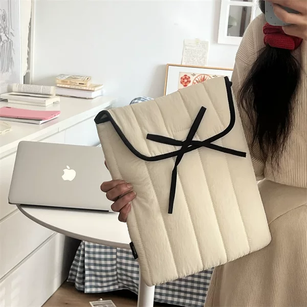 South Korea Ins All-Match Pink Bow Strap Tablet Bag Envelope Storage Laptop Sleek Bag
