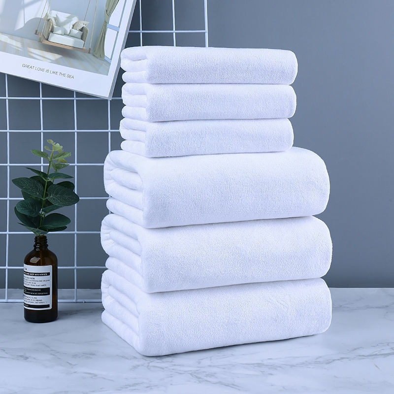 White Large Bath Towels for Hotels, Thick Absorbent Towels for Bath Centers and Hotels, Wholesale Gray Bed Towels for Beauty Salons