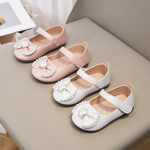 Girls Butterfly Bow Princess Shoes 2025 Spring and Autumn Soft Sole Non-Slip Casual Shoes Children Fashion Comfy Matchable Small Leather Shoes